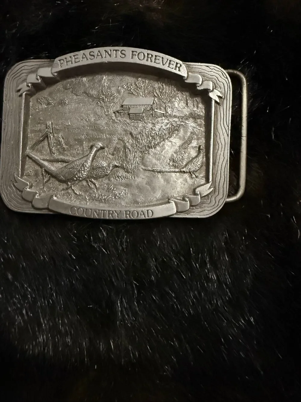 1991 PHEASANTS FOREVER LIMITED EDITION PEWTER BELT BUCKLE 426/600 HABITAT